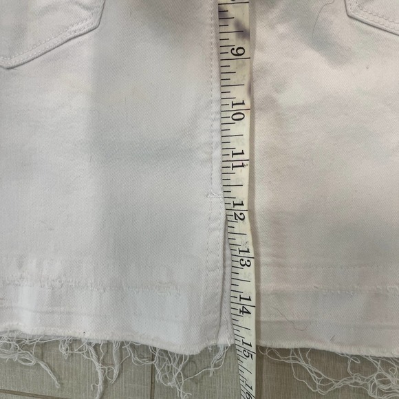 White Kancan Denim mini Skirt Distressed Size XS New With Tags - Picture 13 of 13